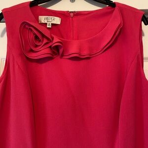 Kasper Vibrant Red Dress with Rosette Accent